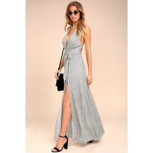 Lulus Casablanca Queen Black And White Print Maxi Dress - Size S